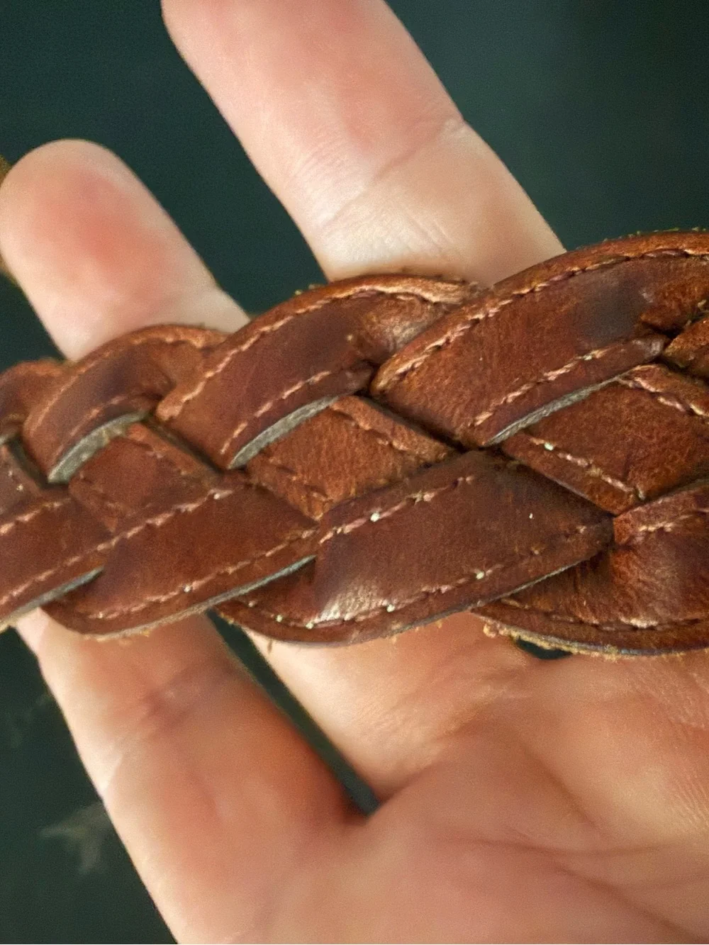 Brown Braided Leather Men's Belt - Classic Casual Style